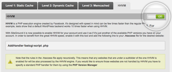Come attivare HHVM in Supercacher su SiteGround attivare-hhvm-supercacher-2