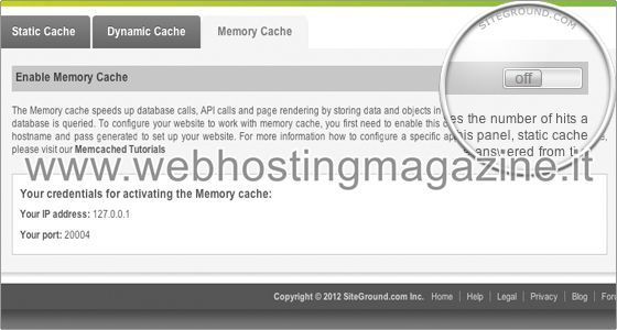 Come attivare Memcached su SiteGround Come attivare Memcached su SiteGround